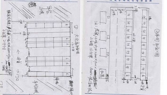 深圳重型橫梁貨架設計草圖